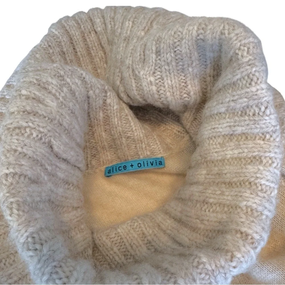 Alice + Olivia Cream Cowl Neck Sweater